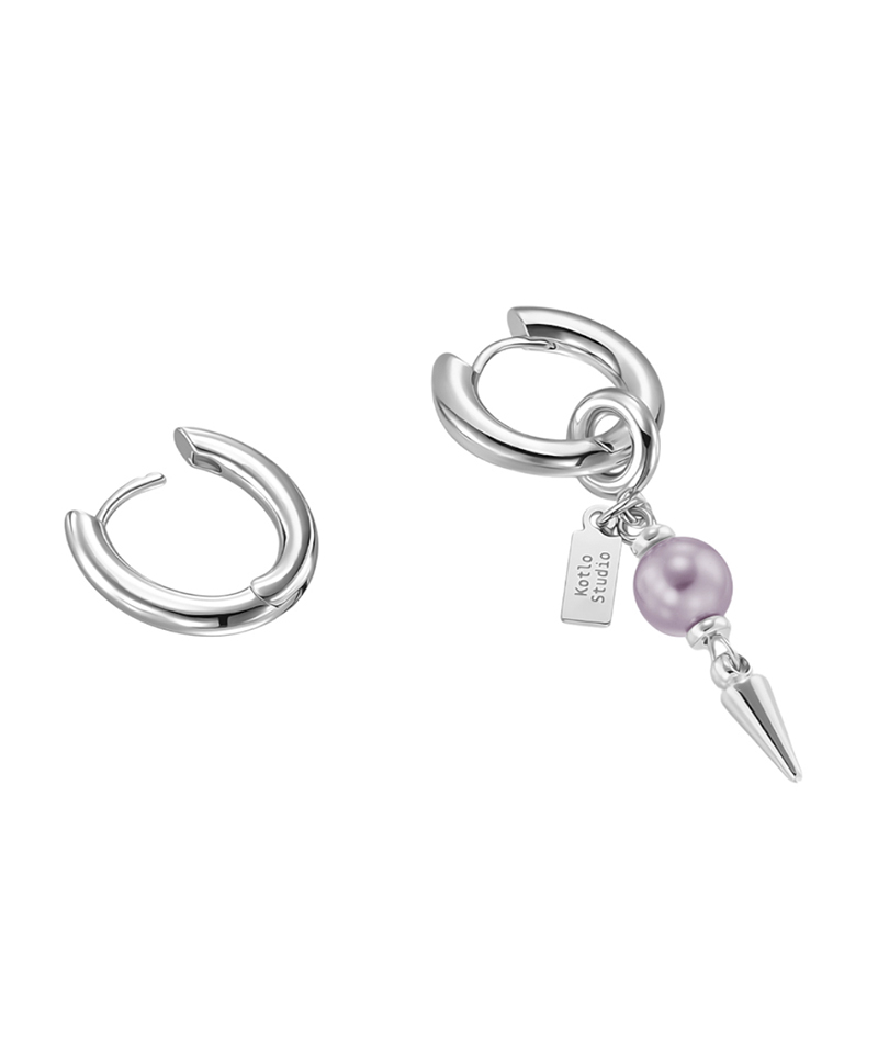 Серьги Piece Of Punk Silver-Purple