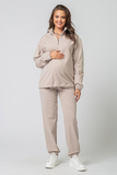 Спортивный костюм для беременных и кормящих 16535 бежевый