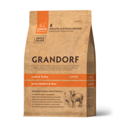 Grandorf Dog junior medium & maxi корм сухой для щенков средних и крупных пород ягнёнок с индейкой