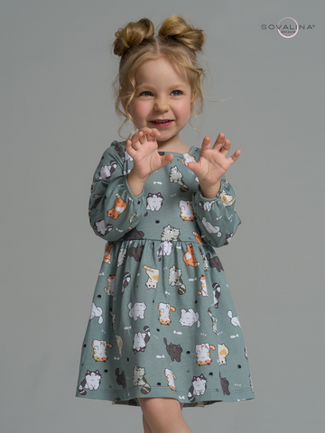 Платье Моана котята хаки