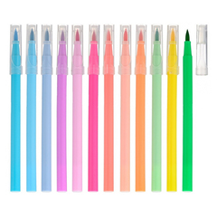 
          Фломастеры Basir, серия "Панда", с мягкой кистью, разноцветные, набор 12 шт