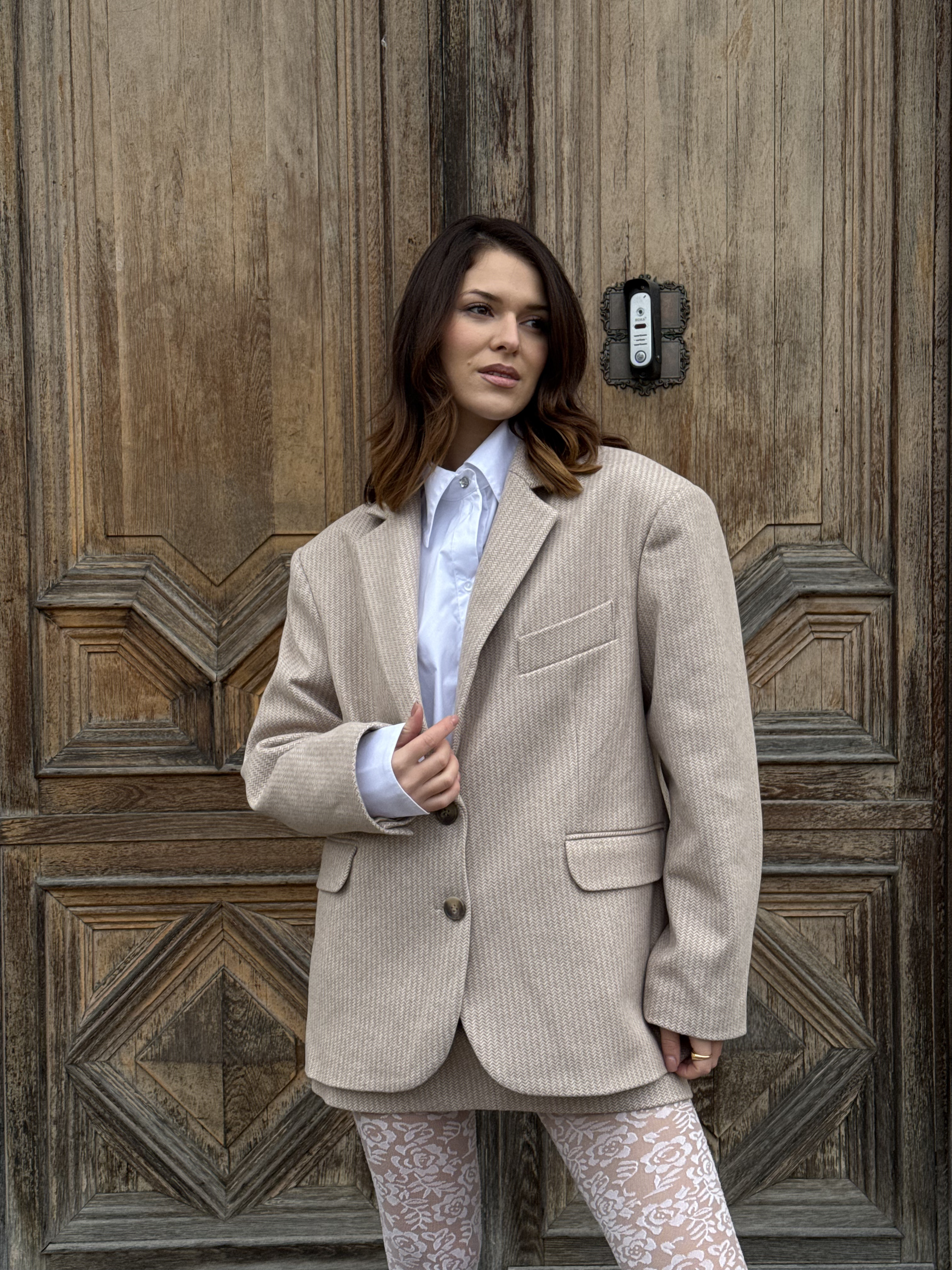 Пиджак с мужского плеча Hill, Бежевый