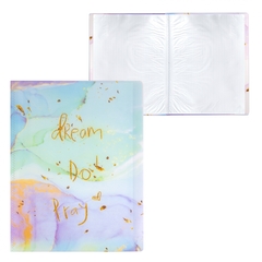 
          Папка с 20 вкладышами Alingar, А4, 310х235 мм, пластик, 400 мкм, мраморный дизайн с надписью "Dream", зеленый