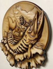 Силиконовый молд Рыбак (медальон) № 0462