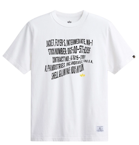 Футболка Alpha Industries Alpha Warped Label Tee White (Белый)