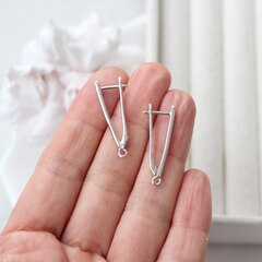 Швензы удлинённые 30*2 мм с английским замком, родий, Ш122