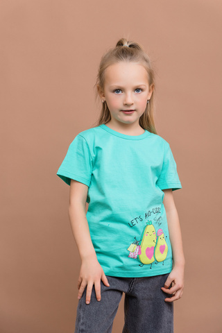 002_БК25 Футболка кор.рукав д/д, бирюзовый