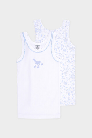 майка  для девочки  К 1181-2уп/белый,волшебный сад