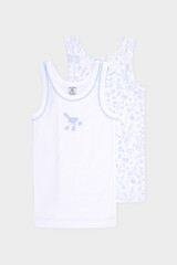 майка  для девочки  К 1181-2уп/белый,волшебный сад