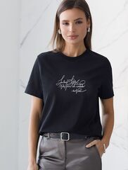 Футболка из премиального хлопка с авторским принтом  D49.110 (127888)