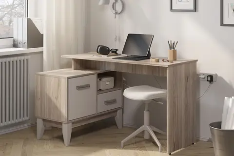 Стол письменный Скандика дуб смоки / кашемир