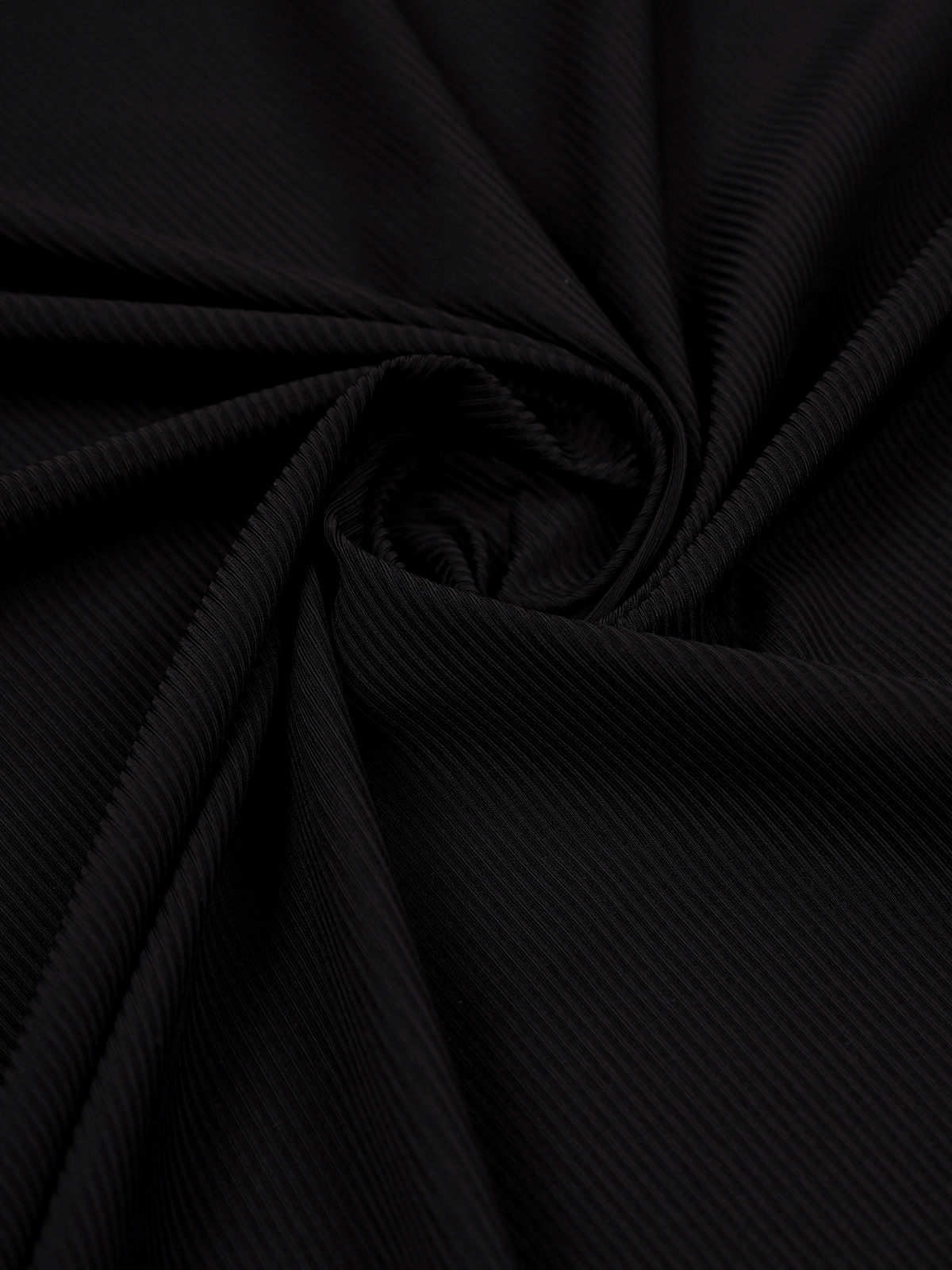 Микрофибра бельевая в рубчик матовая эластичная черная