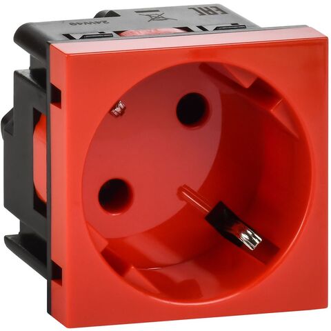 Розетка 45град з/к б/ш в/з красная