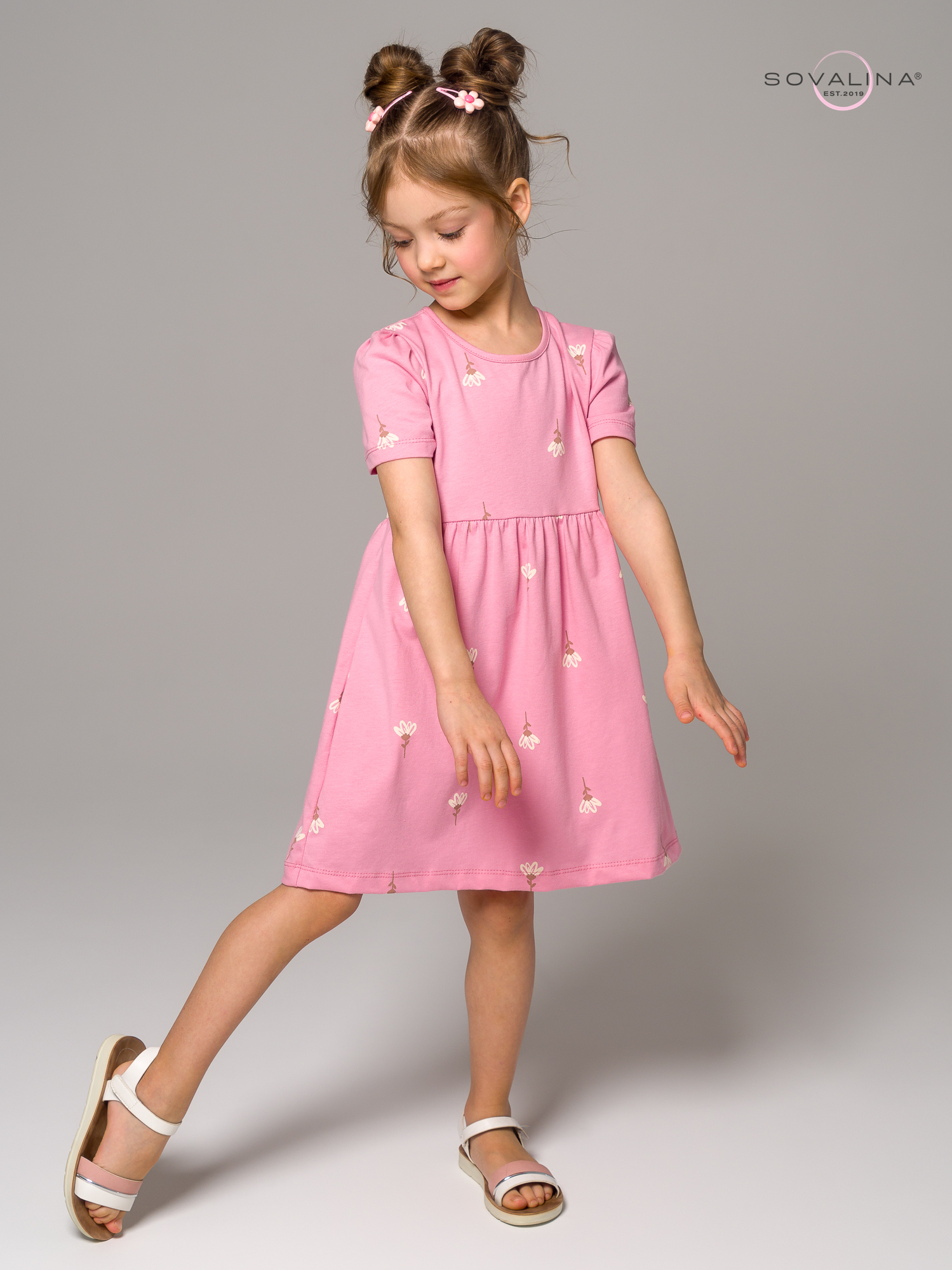 Платье Аленка к/р SG астра на розовом