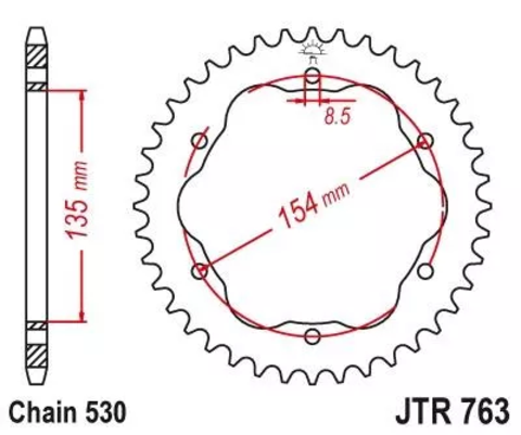 Звезда ведомая JTR763 40ZBK