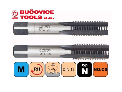 Метчик М30х2,0 (Комплект 2шт) CSN223010 115CrV3 6h(2N) 100мм a=16 Bucovice(CzTool) 110301