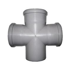 Крестовина ПП (полипропилен) для канализации прямая 90гр. Дн 110-110-110 с уплотнительными кольцами