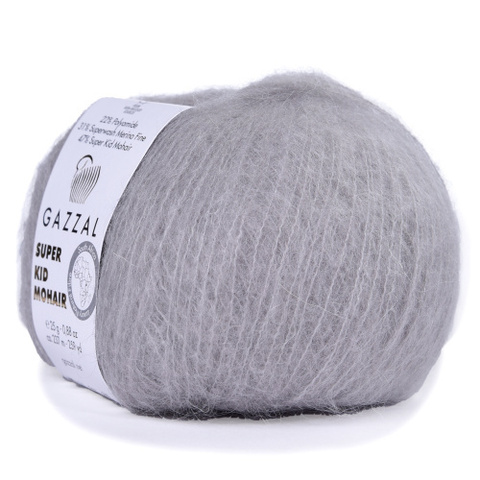 Пряжа Gazzal Super Kid Mohair 64434 светло-серый