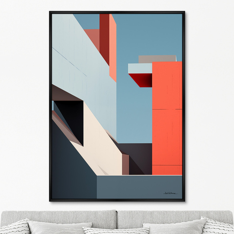 ArtNoMore - Репродукция картины на холсте City morning geometry, No 1, 2024г.