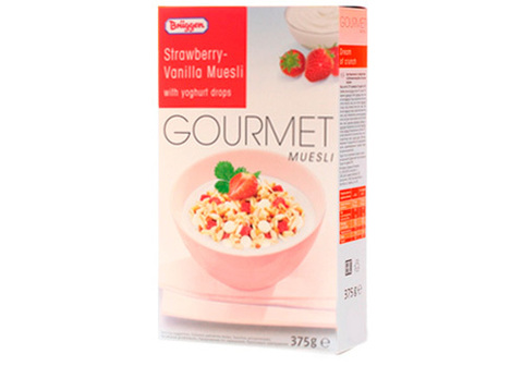 Мюсли Брюгген с йогуртом клубника-ваниль, 375г