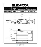 Сервопривод Savox SV-1250MG (4.6-8.0 кг/см, 0.11-0.095 сек/60°, 29.6 г)