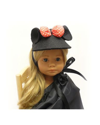 Фетровая шляпка - Черный / красный. Одежда для кукол, пупсов и мягких игрушек.