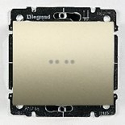Промежуточный переключатель с подсветкой 10A. Цвет Титан. Legrand Galea Life (Легранд Галея Лайф). 775827+771434
