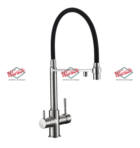 Смеситель для кухни с фильтром Warmer Brushed Chrome Line KPV-0218