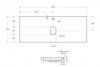 BelBagno KEP-120-2-MNO Столешница из керамогранита с двумя отверстиями под раковину и с двумя отверстиями под смеситель 1204x462 KEP-120-2-MNO Marmo Nero Opaco