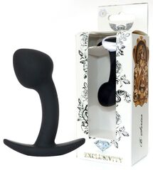 Черная анальная втулка Curved - 7,5 см. - 