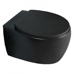 AV1100MatteBlack Унитаз подвесной (с креплениями) черный с сиденьем