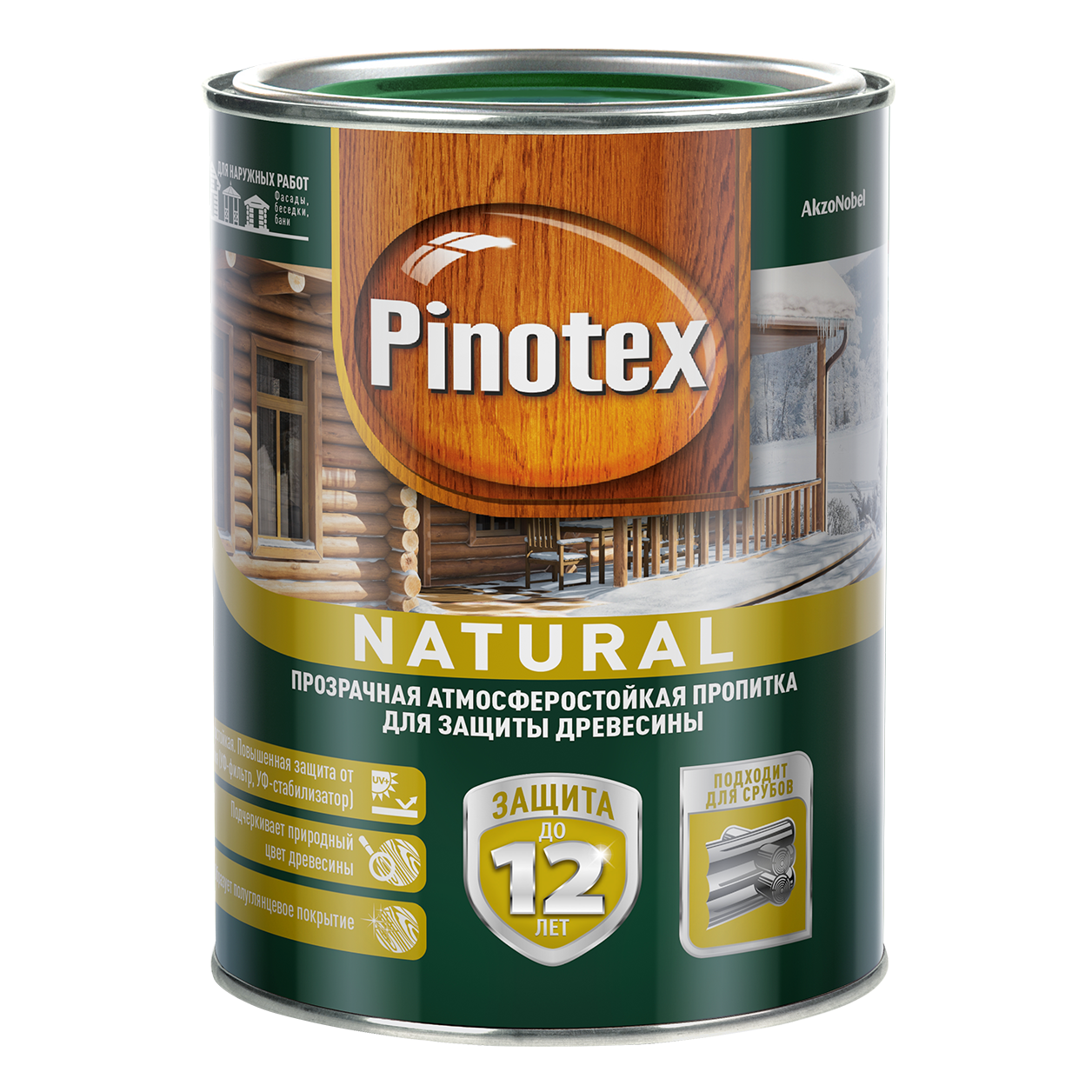 Pinotex Natural /  Натурал прозрачная пропитка для древесины .