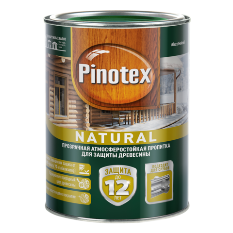 Pinotex Natural / Пинотекс Натурал прозрачная пропитка для древесины