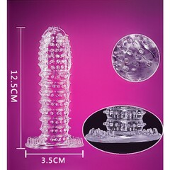 Насадка на пенис ребристая с усиками (силикон, прозрачный)