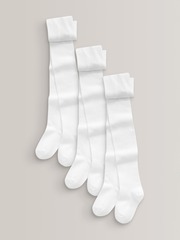 Колготки хлопковые для девочки Next 121-885, 3 шт., Белый