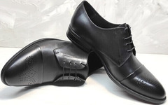 Мужские стильные туфли классические Ikoc 2249-1 Black Leather.