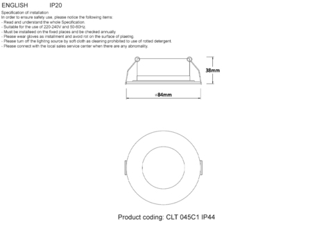 Встраиваемый светильник CLT 045C1 WH IP44