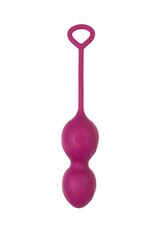 Бордовые вагинальные шарики Moussy с вибрацией и пультом ДУ - 