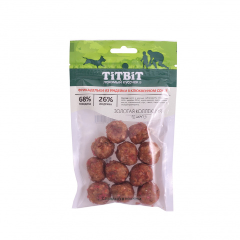 Titbit фрикадельки из индейки в клюквенном соусе для собак Золотая коллекция 70 г