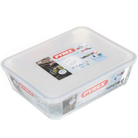 Форма для запекания стекло, 19х25х8 см, 2.6 л, прямоуг, с крыш, Pyrex, Cook Freez, 243P000