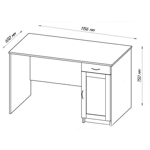 Стол письменный Кастор 116x65, белый