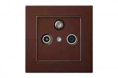 Розетка Телевизионная Оконечная (TV+R+SAT) Коричневая LIREGUS EPSILON