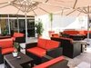 Диван пластиковый плетеный двухместный с подушками Monaco Lounge, коричневый