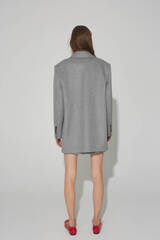 Пальто-пиджак женское, шерсть, серый