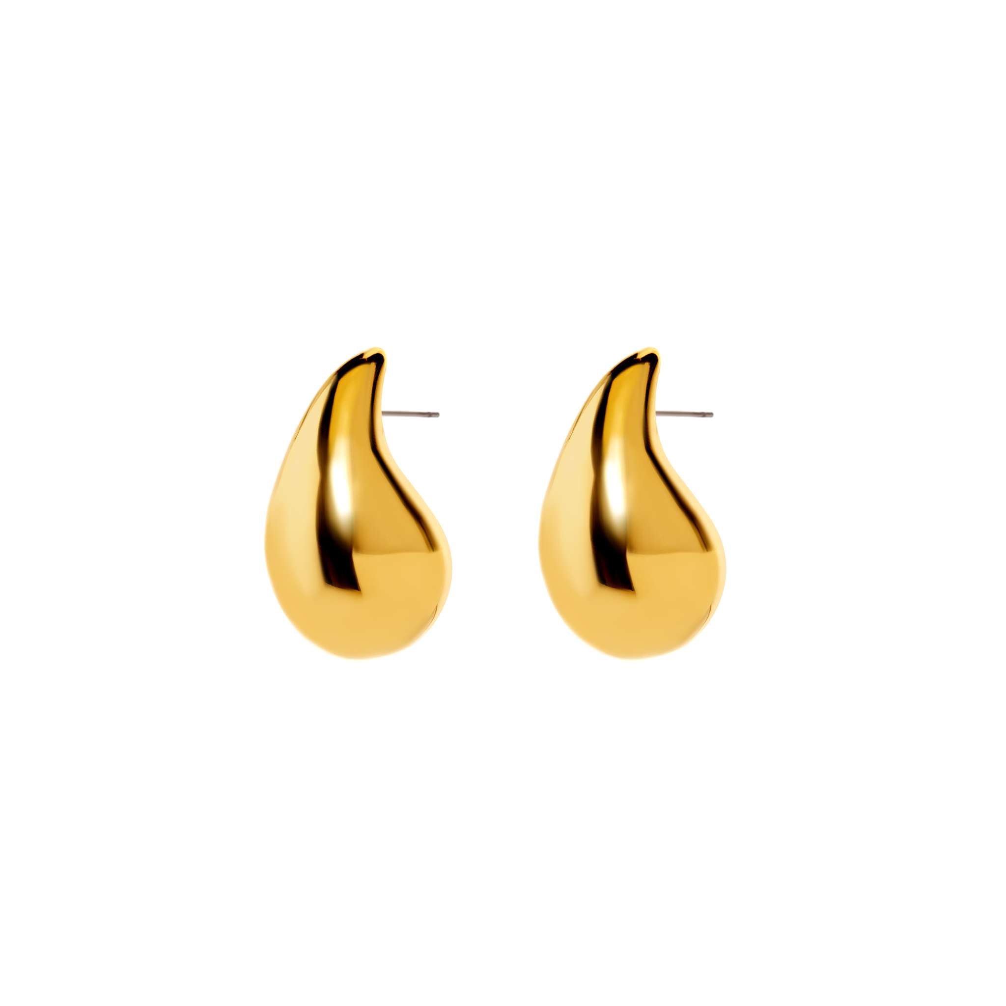 

Серьги Gold Voluminous Earrings In The Shape Of Large Drops