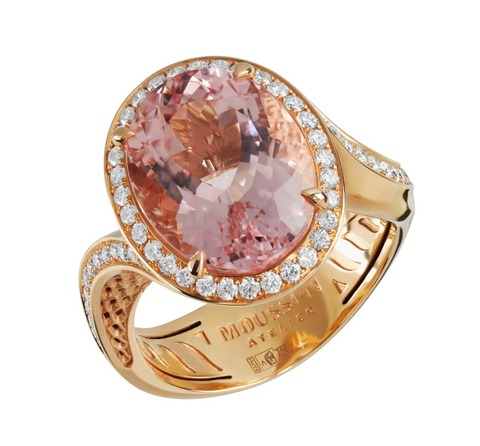 Кольцо С Морганитом и Бриллиантами, R0144-2/4