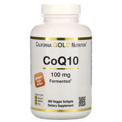 California Gold Nutrition, CoQ10, 100 мг, 360 растительных мягких желатиновых капсул