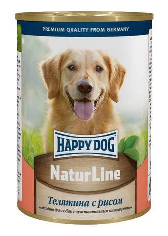 Happy Dog консервы для собак (телятина с рисом) 400г