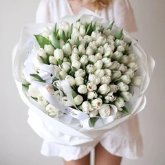 101 белый тюльпан Крылья ангела