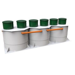 Станция биологической очистки Коло Веси Kolo Vesi 50/ 10000 л. в сутки / до 50 чел. / самотечный сброс (2000x6000x2065см;780кг;) - арт.560175